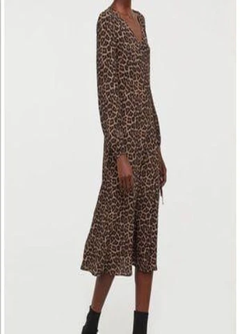 Коричневое кэжуал платье H&M леопардовый