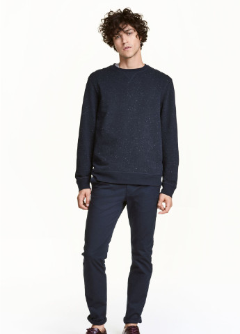 Темно-синие кэжуал летние брюки H&M