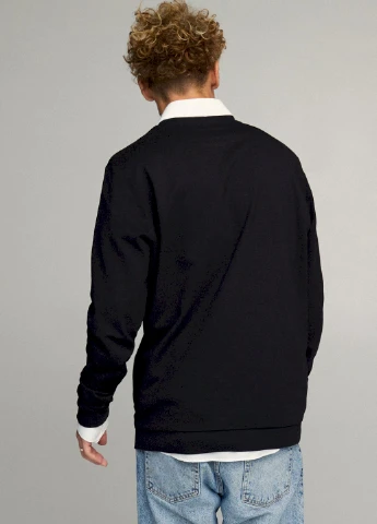 Черный світшот чоловічий oversize /no flis/ YAPPI рисунок (254557725)