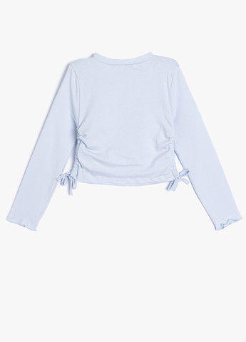 Светло-голубой демисезонный кэжуал лонгслив KOTON с кошками