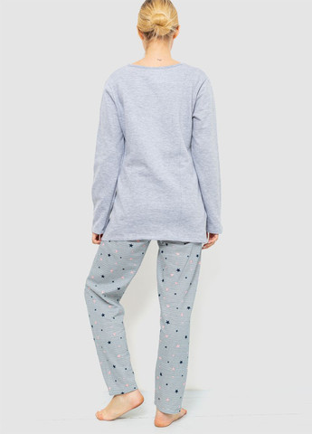 Светло-серая зимняя пижама (лонгслив, брюки) Ager