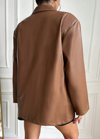 Коричневый женский жакет SHEIN однотонный - демисезонный