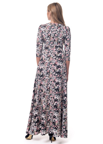 Комбинированное кэжуал платье клеш Arefeva с цветочным принтом