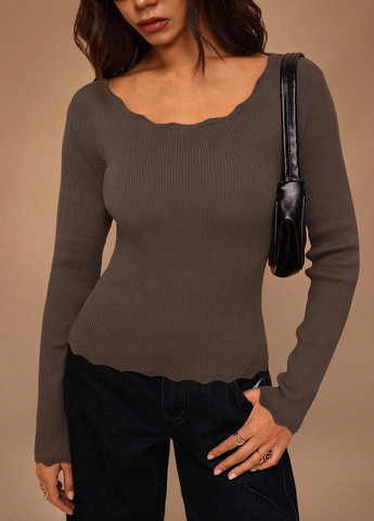 Коричневий демісезонний джемпер джемпер SHEIN