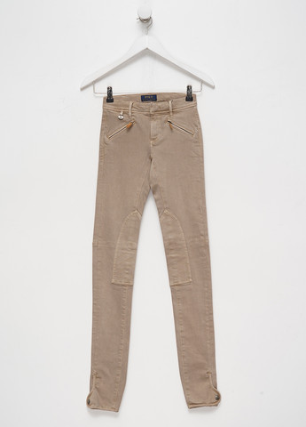 Бежевые джинсовые демисезонные зауженные брюки Ralph Lauren