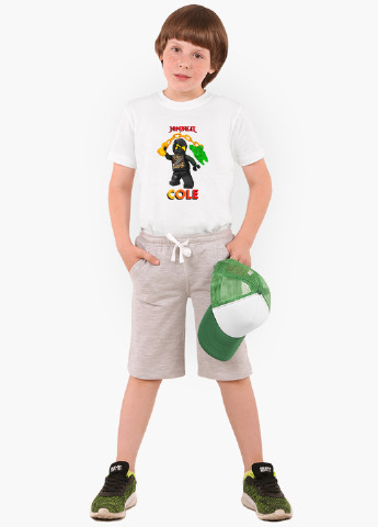 Белая демисезонная футболка детская коул лего ниндзяго (cole lego ninjago masters of spinjitzu) белый (9224-2640) 110 см MobiPrint