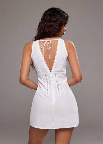 Білий кежуал сукня з відкритою спиною SHEIN однотонна