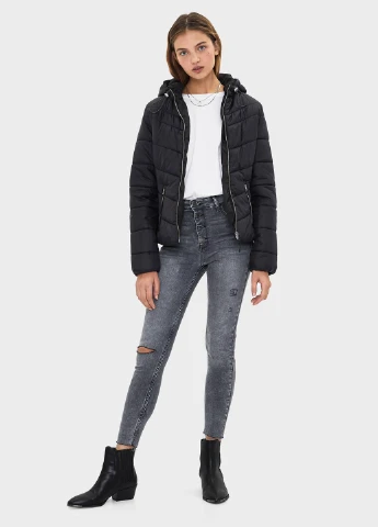 Черная демисезонная куртка Bershka