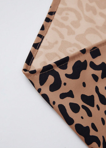 Коричневая кэжуал леопардовая юбка SHEIN на запах