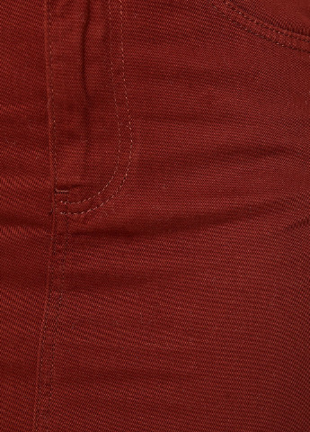 Терракотовая джинсовая однотонная юбка KOTON а-силуэта (трапеция)