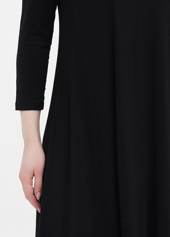 Черное кэжуал платье клеш Garnet Hill однотонное