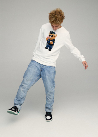 Белый свитшот мужской basic /no flis/ YAPPI рисунок (251791329)