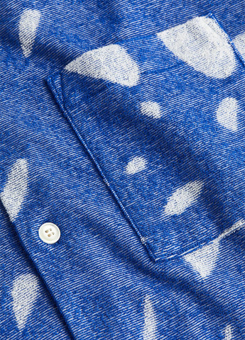 Синяя кэжуал рубашка с цветами H&M