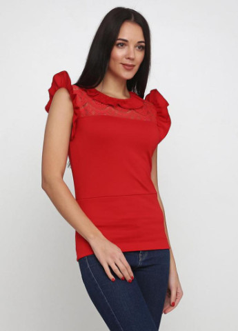Красная летняя женская блузка fionis Podium