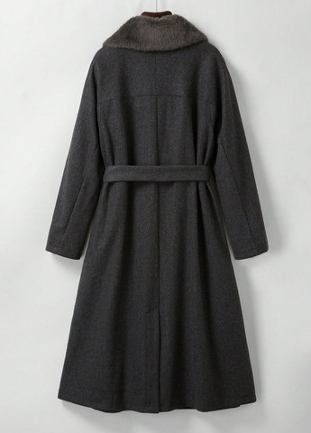 Темно-серое демисезонное Пальто однобортное SHEIN