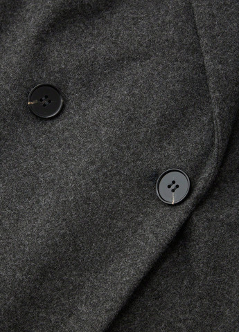 Темно-серое демисезонное Пальто однобортное SHEIN