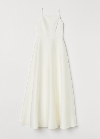 Белое свадебное платье с юбкой-солнце, с открытой спиной H&M однотонное
