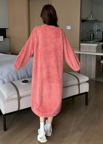 Рожева домашній сукня сукня-світшот SHEIN однотонна