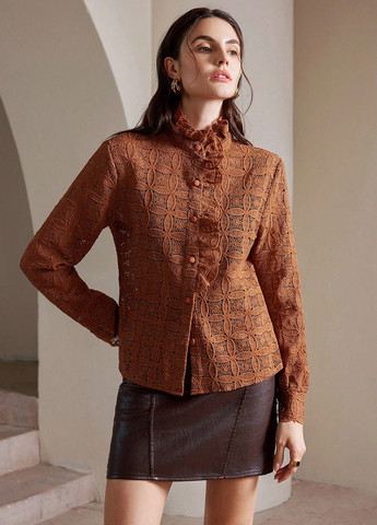 Розово-коричневая блуза SHEIN