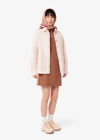 Коричнева кежуал сукня поло Lacoste з абстрактним візерунком