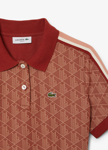 Коричнева кежуал сукня поло Lacoste з абстрактним візерунком