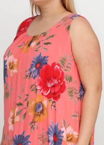 Коралловое кэжуал платье Moda in Italy с цветочным принтом