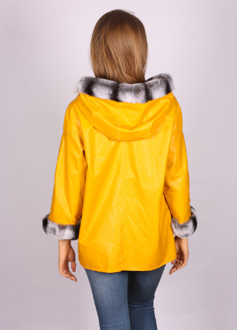 Желтая демисезонная куртка кожаная Zaferi