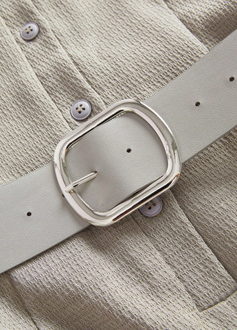 Серое кэжуал платье клеш, рубашка SHEIN однотонное