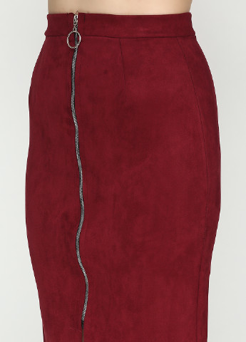 Бордовая кэжуал однотонная юбка Olsa карандаш