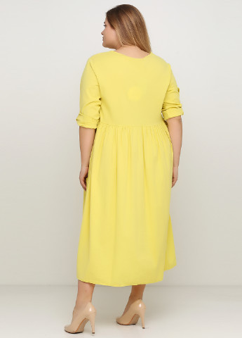 Желтое кэжуал платье Zelante однотонное