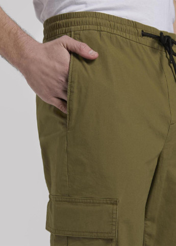Хаки кэжуал демисезонные карго, укороченные брюки Tom Tailor