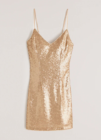 Золотий коктейльна сукня з відкритою спиною, футляр Abercrombie & Fitch однотонна