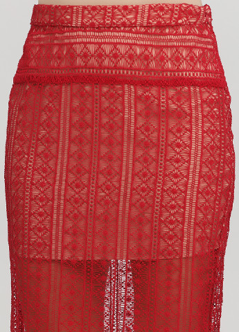 Бордовая кэжуал однотонная юбка Factory карандаш