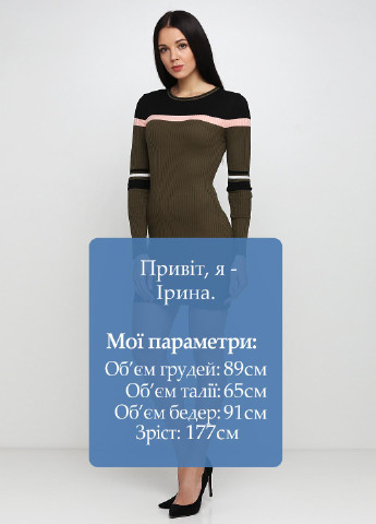Оливковое (хаки) кэжуал платье футляр Zara однотонное