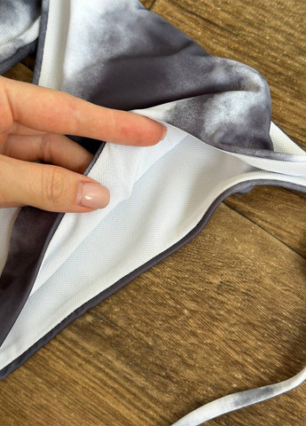 Сірий літній пляжний комплект жіночий (купальник, топ, парео) бікіні, роздільний NOVA VEGA