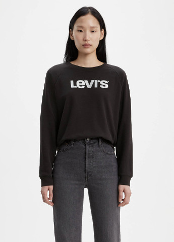 Свитшот Levi's - крой однотонный черный кэжуал - (211080910)