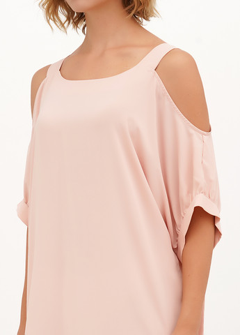 Пудрова коктейльна, кежуал сукня а-силует Imperial однотонна