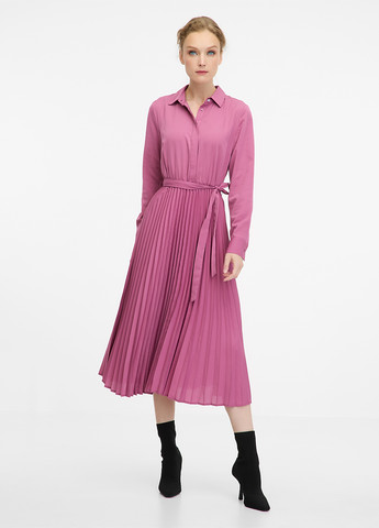 Розовое кэжуал платье плиссированное, а-силуэт Orsay однотонное