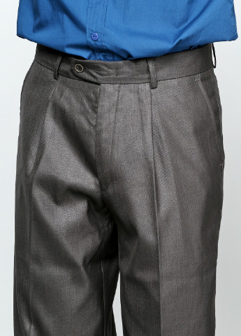 Серые классические демисезонные со средней талией брюки Ravol