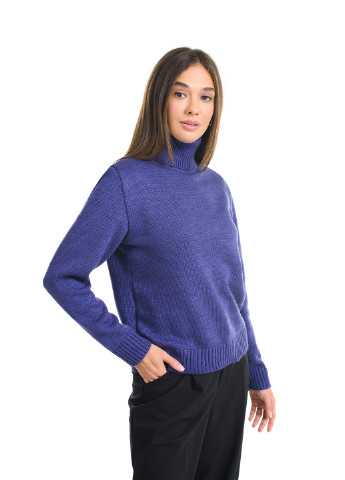 Фиолетовый зимний классический женский свитер SVTR