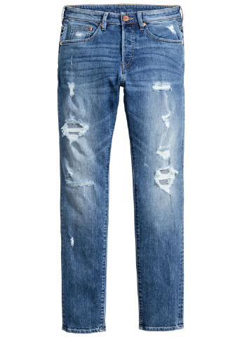 Синие демисезонные прямые джинсы H&M