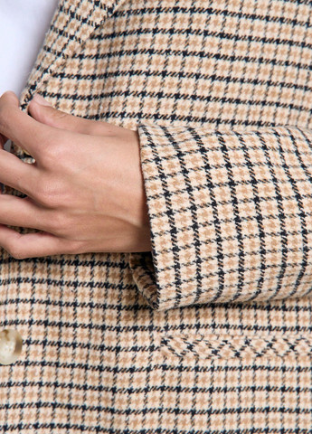 Бежевый женский жакет SHEIN в клеточку - демисезонный