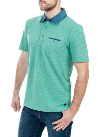 Зеленая футболка-поло для мужчин Pierre Cardin однотонная