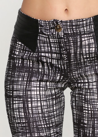 Черно-белые кэжуал демисезонные прямые брюки Sassofono