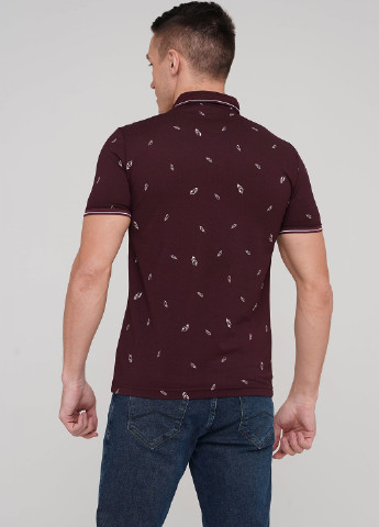 Темно-бордовая футболка-поло для мужчин Trend Collection с рисунком