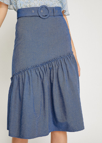 Светло-синяя джинсовая однотонная юбка KOTON