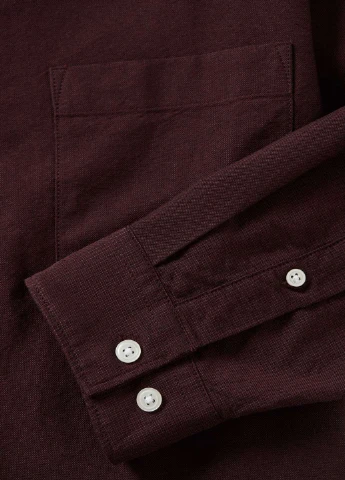Бордовая рубашка однотонная H&M