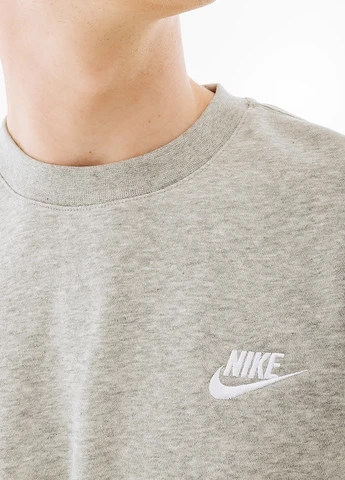 Серый свитшот Nike меланж вышивка (368861511)