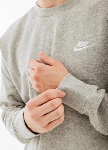 Серый свитшот Nike меланж вышивка (368861511)
