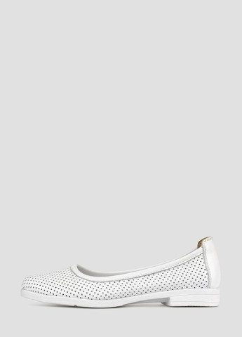 Женские балетки Libero | белые однотонные перфорация искусственная кожа (300424913)